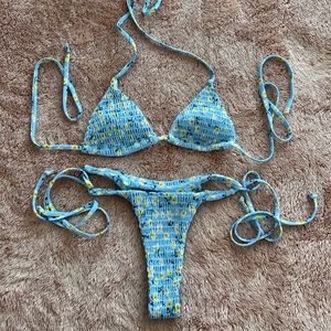 Reversible Floral Thong Bikini set